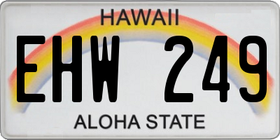 HI license plate EHW249