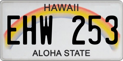 HI license plate EHW253