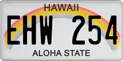 HI license plate EHW254