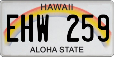 HI license plate EHW259