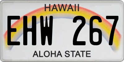 HI license plate EHW267