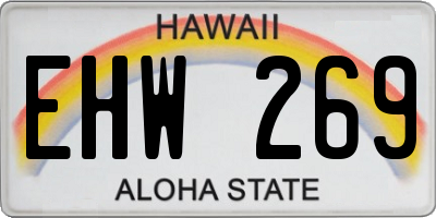 HI license plate EHW269