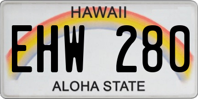 HI license plate EHW280