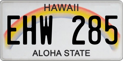 HI license plate EHW285