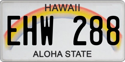 HI license plate EHW288