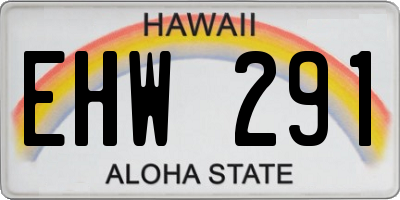 HI license plate EHW291