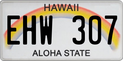 HI license plate EHW307