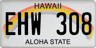 HI license plate EHW308