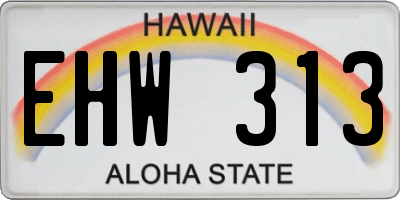 HI license plate EHW313