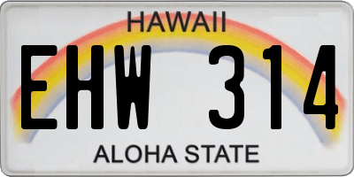 HI license plate EHW314