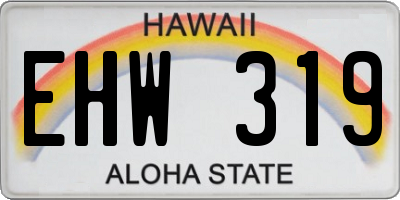 HI license plate EHW319