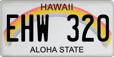 HI license plate EHW320