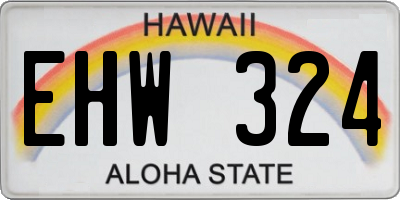HI license plate EHW324