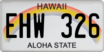 HI license plate EHW326