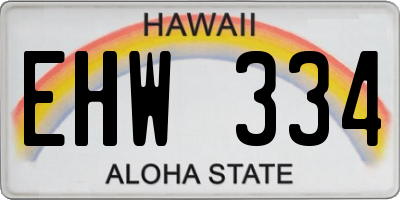 HI license plate EHW334