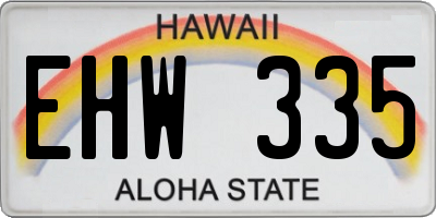 HI license plate EHW335
