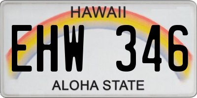 HI license plate EHW346