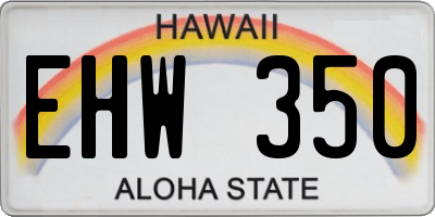HI license plate EHW350