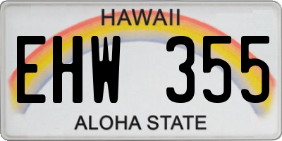 HI license plate EHW355