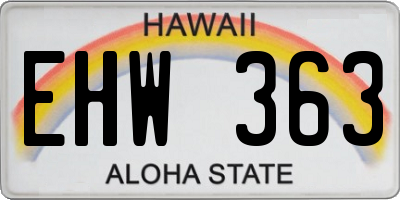 HI license plate EHW363