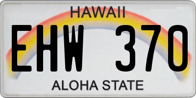 HI license plate EHW370