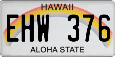 HI license plate EHW376