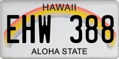 HI license plate EHW388