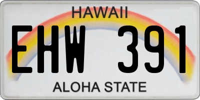 HI license plate EHW391