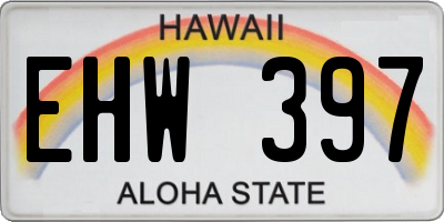 HI license plate EHW397
