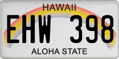 HI license plate EHW398