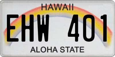 HI license plate EHW401