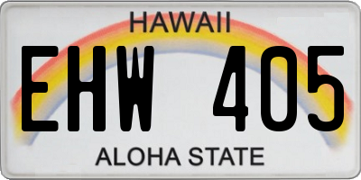 HI license plate EHW405