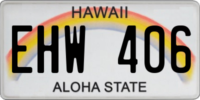 HI license plate EHW406