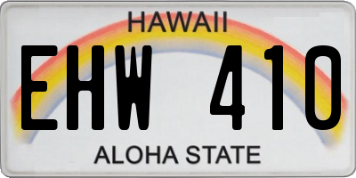 HI license plate EHW410