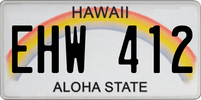 HI license plate EHW412