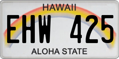 HI license plate EHW425