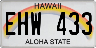 HI license plate EHW433