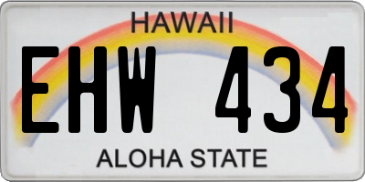 HI license plate EHW434