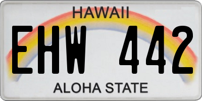 HI license plate EHW442