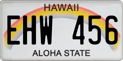 HI license plate EHW456