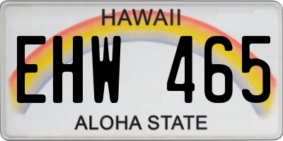 HI license plate EHW465
