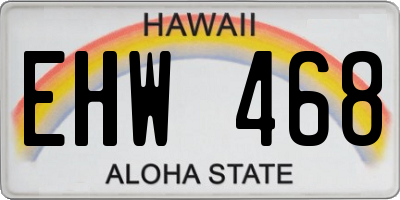 HI license plate EHW468