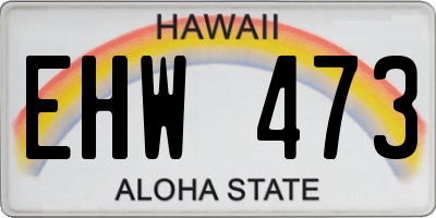 HI license plate EHW473