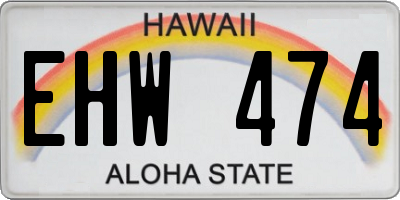 HI license plate EHW474