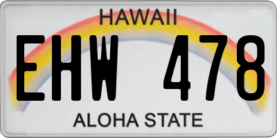 HI license plate EHW478
