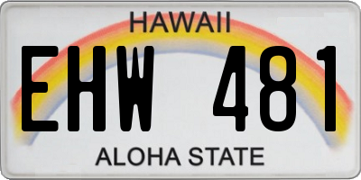 HI license plate EHW481