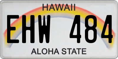 HI license plate EHW484