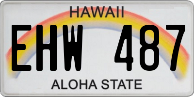 HI license plate EHW487
