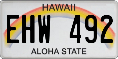 HI license plate EHW492