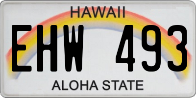 HI license plate EHW493